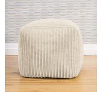 rucomfy Beanbags rucomfy Indoor Jumbo Cord Bean Bag Footstool - Cube Pouffe in Ivory rucomfy Beanbags Ivory