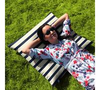 rucomfy Beanbags Rucomfy Indoor Or Outdoor Nautical Stripe Floor Cushion Bean Bag Large Navy Garden Seat