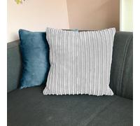 rucomfy Beanbags Rucomfy Jumbo Cord 45X45Cm Cushion - Platinum Soft Textured Scatter Pillow