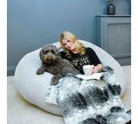 rucomfy Beanbags rucomfy Jumbo Cord Goliath - Giant Indoor Bean Bag Chair for Adults in Light Grey rucomfy Beanbags Light Grey