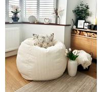 rucomfy Beanbags Rucomfy Jumbo Cord Ivory Slouchbag - Indoor Classic Bean Bag For Adults