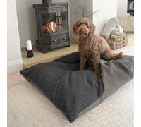 rucomfy Beanbags Rucomfy Jumbo Cord Large Burrower Pet Bed - Cosy Washable Grey Burrow Bed For Dogs