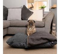 rucomfy Beanbags Rucomfy Jumbo Cord Medium Burrower Pet Bed - Cosy Washable Grey Burrow Bed For Dogs