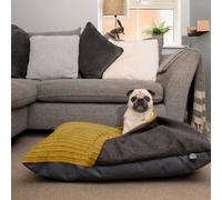 rucomfy Beanbags Rucomfy Jumbo Cord Medium Burrower Pet Bed - Cosy Washable Mustard Burrow Bed For Dogs