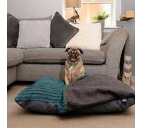 rucomfy Beanbags Rucomfy Jumbo Cord Medium Burrower Pet Bed - Cosy Washable Teal Burrow Bed For Dogs