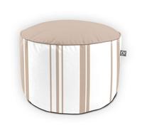 rucomfy Beanbags Rucomfy Printed Outdoor Ticking Stripe Pouffe Beanbag - Beige