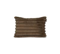 rucomfy Beanbags Rucomfy Ribbed Faux Fur 40X60Cm Cushion - Chocolate Cosy Luxury Home Decor Pillow