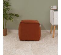 rucomfy Beanbags rucomfy Velvet Cube Bean Bag Pouffe - Soft Stylish Footstool in Burnt Orange rucomfy Beanbags Burnt Orange