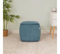 rucomfy Beanbags Rucomfy Velvet Cube Bean Bag Pouffe - Teal Soft Stylish Comfortable Footstool