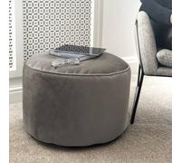 rucomfy Beanbags rucomfy Velvet Pouffe - Indoor Bean Bag Footstool in Light Grey rucomfy Beanbags Light Grey