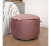 rucomfy Beanbags rucomfy Velvet Pouffe - Indoor Bean Bag Footstool in Pink rucomfy Beanbags Pink