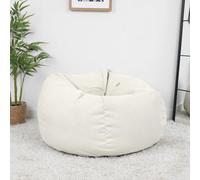 rucomfy Beanbags Rucomfy Veneto Classic Bean Bag For Adults - Cream Soft Lounge Chair
