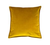 rucomfy Beanbags Velvet Cushion Support Pillow, Pre-Filled Machine Washable Decorative Soft Seat Pad, Cosy Stylish Sofa Accessory - Mustard Yellow