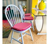 rucomfy Check Garden Chair Cushion - Pink