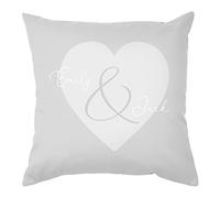 rucomfy Fibre Filled Custom Gift Cushion for Him or Her - Personalised Name and Date Girlfriend Boyfriend Wife Husband - Gift Throw PIllow for Birthday Wedding Anniversary - Grey (40 x 40cm)