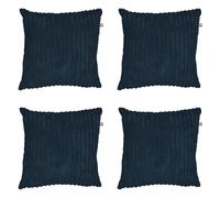 rucomfy Fibre-Filled Plush Cushion - Corduroy Cushions for Living Room, Lounge and Bedroom. Home Decor Accessories. Pre-filled with Fiber Inner. Machine Washable. 45cm x 45cm (Navy, 4 Pack)