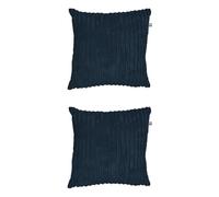 rucomfy Fibre-Filled Plush Cushion - Corduroy Cushions for Living Room, Lounge and Bedroom. Home Decor Accessories. Pre-filled with Fiber Inner. Machine Washable. 45cm x 45cm (Navy, 2 Pack)