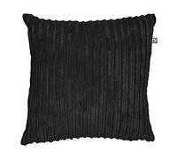 rucomfy Fibre-Filled Plush Cushion - Corduroy Cushions for Living Room, Lounge and Bedroom. Home Decor Accessories. Pre-filled with Fiber Inner. Machine Washable. 45cm x 45cm (Black, 1 Pack)