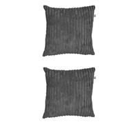 rucomfy Fibre-Filled Plush Cushion - Corduroy Cushions for Living Room, Lounge and Bedroom. Home Decor Accessories. Pre-filled with Fiber Inner. Machine Washable. 45cm x 45cm (Slate Grey, 2 Pack)