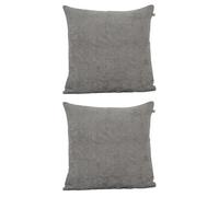 rucomfy Fibre-Filled - Waffle Pillow for Living Room Sofa or Chair - Thick Cosy Fabric Square Cover with Fibre Inner Filling - 50cm x 50cm (Platinum Grey, 2 Pack)