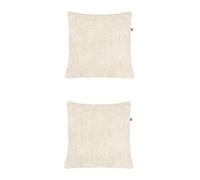rucomfy Fibre-Filled - Waffle Pillow for Living Room Sofa or Chair - Thick Cosy Fabric Square Cover with Fibre Inner Filling - 50cm x 50cm (Cream, 2 Pack)
