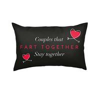rucomfy Funny Couples Gift Cushion with Fibre Filling for Him or Her - Home Bedroom Decor Throw Pillow Joke Gift for Girlfriend Boyfriend Wife Husband - 16" Filled with Fiber Inner (60 x 40cm)