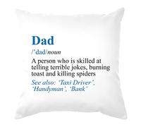 rucomfy Funny Gift Cushion "Definition of Dad" for Birthday or Special Occasion - Customised Names - Joke Gift Ideas for Dads from Son or Daughter - Filled with Fiber Inner (40 x 40cm)