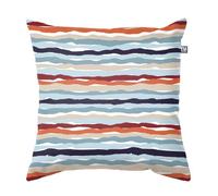 rucomfy Indoor/Outdoor Cushion Coral Wave Summer Print - Accessories for Home and Garden Decor Scatter Pillow - Pre Filled with Fibre Inner - Water Resistant - 45 x 45cm (1-Pack)