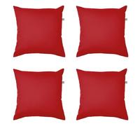 rucomfy Indoor/Outdoor Cushion with Insert Filling - Accessories for Home and Garden Decor Scatter Pillow - Pre Filled with Fibre Inner - Water Resistant - 45 x 45cm (4, Red, 45cm x 45cm)