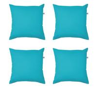 rucomfy Indoor/Outdoor Cushion with Insert Filling - Accessories for Home and Garden Decor Scatter Pillow - Pre Filled with Fibre Inner - Water Resistant - 45 x 45cm (4, Turquoise, 45cm x 45cm)