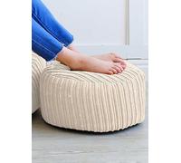 rucomfy Jumbo Cord Footstool Beanbag Ivory