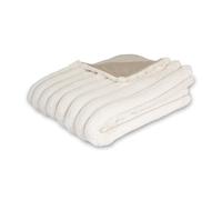 rucomfy Luxury Ribbed Fur Blanket - Soft Plush Throw, Premium Ribbed Faux Fur Design, Elegant Cosy Blanket for Bed, Sofa & Home Decor - 100cm x 145cm (Ivory)