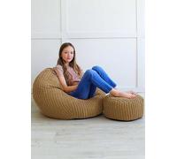 rucomfy Mini Slouch Jumbo Cord Beanbag Caramel