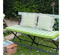 rucomfy Stripe Garden Bench Cushion - Green & White