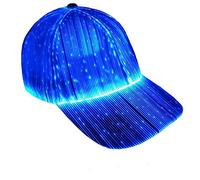 Ruconla Fiber optic cap LED hat with 7 colors luminous glowing EDC baseball hats USB Charging light up caps even party led crazy cap for event holiday