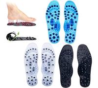 RUCRAK 2Pair Softsole Far Infrared Tourmaline Magnetic Acupressure Insoles, Relieves Pain & Improves Blood Circulation (L, Black)