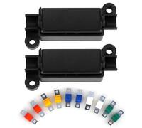 RUCUDIM 2pc Midi Fuse Holders & 10pc 30/40/60/80/100Amp 32V Automobile Fuse Bolt-on for Marine, Construction, Agricultural DC Motors & Car Audio