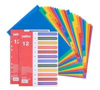RUCUDIM 4 Pack Multi-Colour A4 Dividers, January-December Folder Dividers for Lever Arch Files