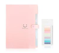 RUCUDIM Colorful Expanding File Folder, 5 Pockets Folder with Colored Labels, A4 Document Folder Project Organizer, Portable Weave Pattern Accordion File Folder Ideal for Home, Office, School