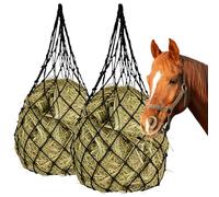RUCUDIM Hay Net for Horses, Hay Net Tight Mesh, Mesh Size 6 x 6 cm, Hay Bag for Horses, Hay Net Horse, On the Go Feeding Bag, Large Robust Hay Bag for Species-Appropriate Feeding (Black)