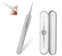 RUCUDIM Stainless Steel Tweezers Milia Knife Blackhead Tweezers Precision Fine Technical Splinter for Extractor Acne Pimples Comedones Spots or Removal