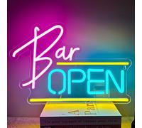 RuCvixkt Bar Open Neon Sign - Led Open Sign for Business,Open Neon Signs for Wall Decor Welcome Light Up Sign for Beer Bar Man Cave Cafe Home Stores Hotel