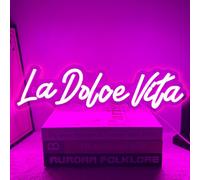 Rucvixkt La Dolce Vita Neon Sign Wall Decoration Personalised Wedding Party Birthday Gift Neon Logo, Beautiful Neon Led Interior Decoration Girls Bedroom