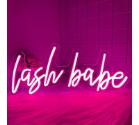 RuCvixkt Lash Babe Neon Sign for Wall Decor, Beautiful Pink Lashes Baby Neon Sign for Lash Room Decor, LED Light Sign for Lash Salon, Beauty Room, Nails Hair Bar, Gift for Girls
