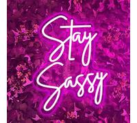 RuCvixkt Stay Sassy Neon Sign for Wall Decor, Beautiful Pink Sassy Neon Light Led Sign for Home Wedding Birthday Party Girls Bedroom Decor, Shopping Mall Dressing Table Wall Lights