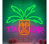 RuCvixkt Tiki Bar Neon Sign For Wall Decoration, Led Bar Sign Tiki Mask Neon Usb Powered Sign For Home Bar Beer Party Club Men Cave Pub Room Decor, Great Gift for Men Women