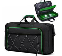 RUCYEN DJ Bag for DDJ-FLX4/DDJ 400/DDJ REV1, Padded DJ Controller Crossbody Bag with 4 Pockets, for 15.6 Inch Laptop, Cables, DJ Mixer Case with Adjustable Shoulder Strap for DJ Equipment (Black)