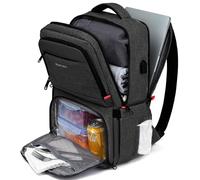 RUCYEN Lunch Backpack, 17.3 Inch Large Lunch Insulated Cooler Bag Travel Laptop Backpack with USB Port for Men Women, RFID Blocking for Work Picnics Black