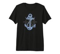 Rudder Anchor Steering Wheel Sailing Boat North Maritime Premium T-Shirt