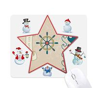 Rudder Ocean Love Sea Sailing Pattern Christmas Snowman Family Star Mouse Pad